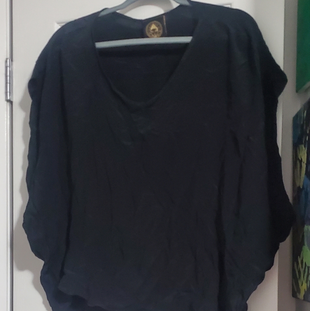 Black silk top